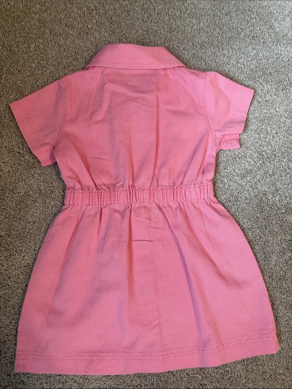Old Navy Pink Short-Sleeve Button-Front Denim Dress Cute